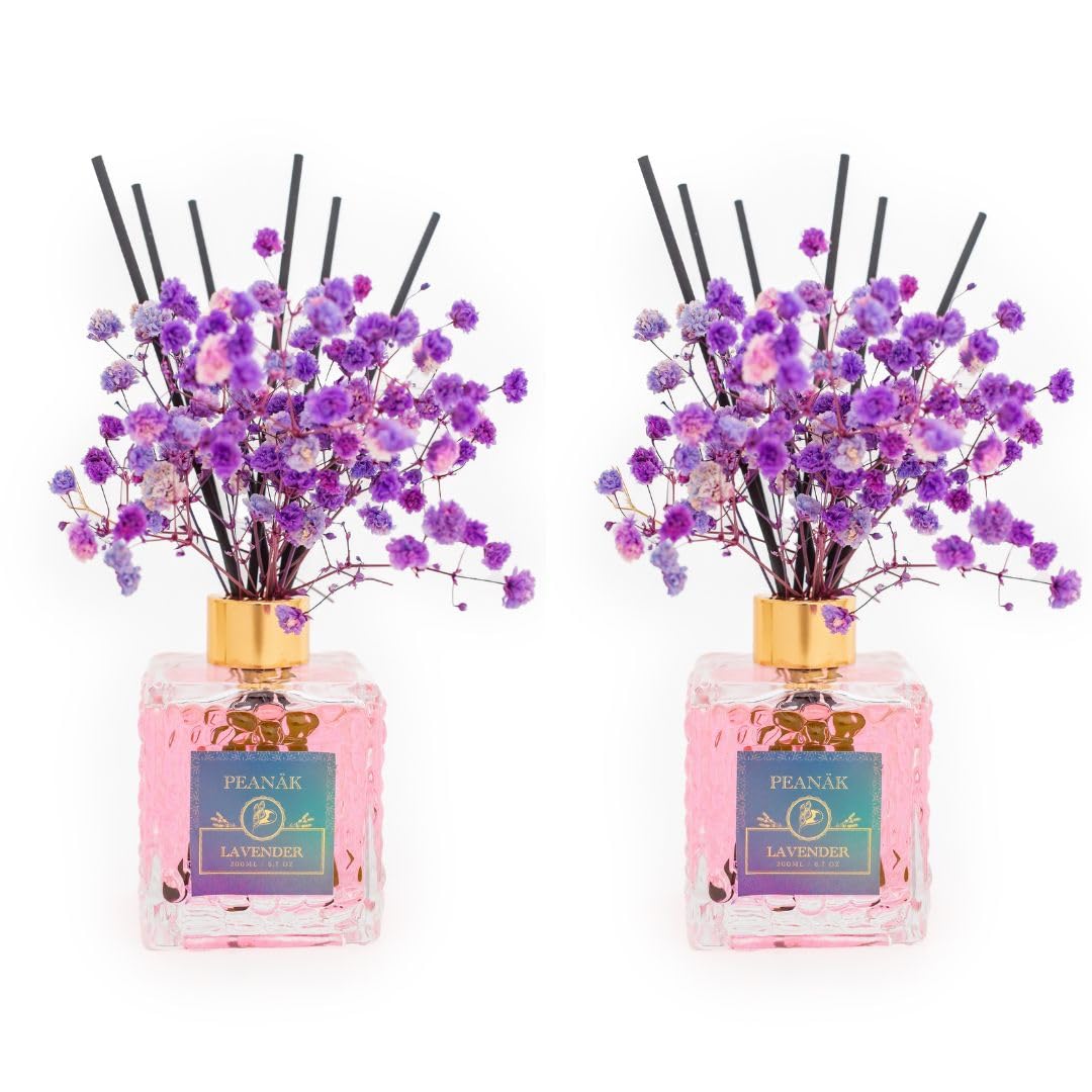 Juego de 2 difusores de varillas color lavanda