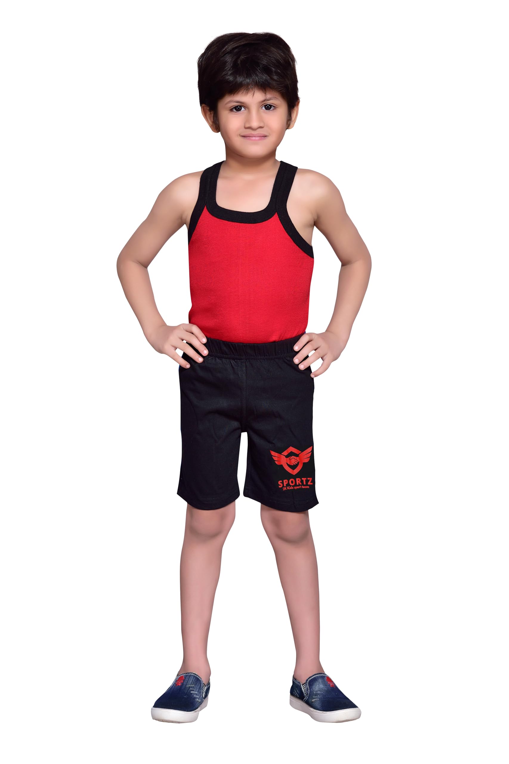Boys Regular Fit Without Pocket Cotton Shorts - Pack of 2-picture-27