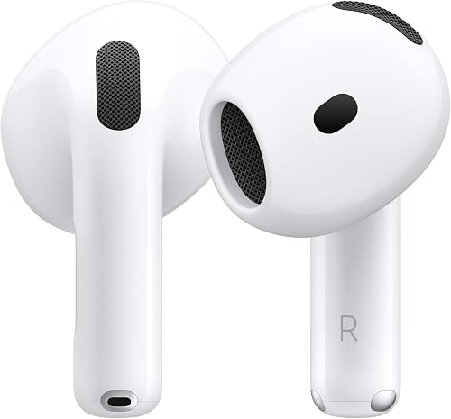 Apple AirPods 4 Wireless Earbuds with Active Noise Cancellation, Bluetooth Headphones, Adaptive Audio, Transparency Mode, Personalised Spatial Audio, USB C Charging Case, Wireless Charging, H2 Chip