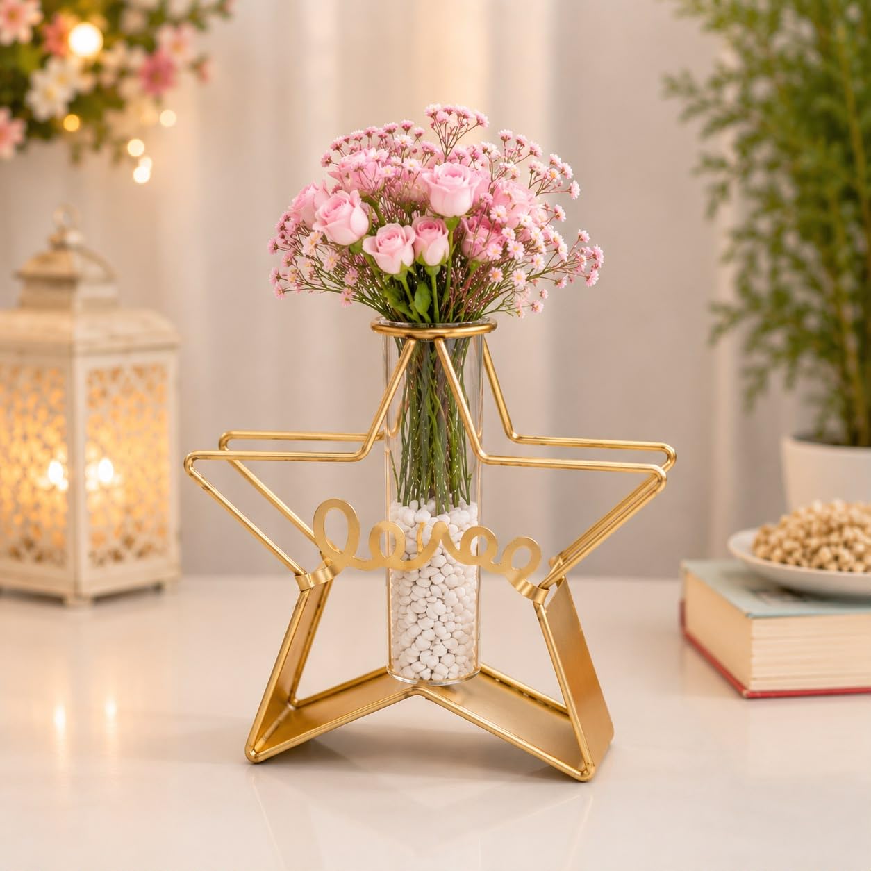 Hammered Gold Metal Flower Vase - 24 Inch -12