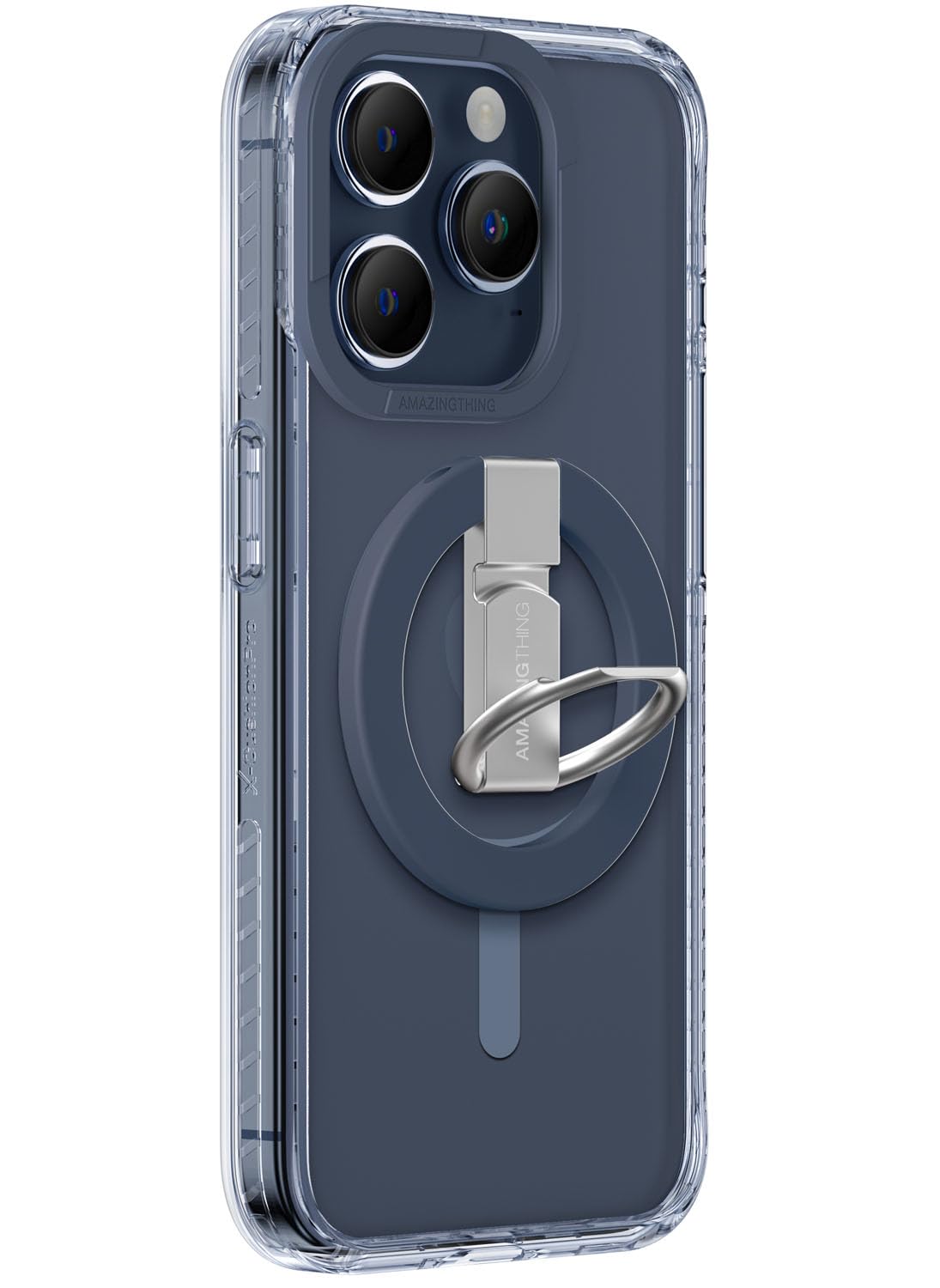 at AMAZINGthing Amazing Thing Titan Pro Mag Grip Ring Set for iPhone 15 Pro MAX Holder/Stand/Case Cover compatible with MagSafe - Blue