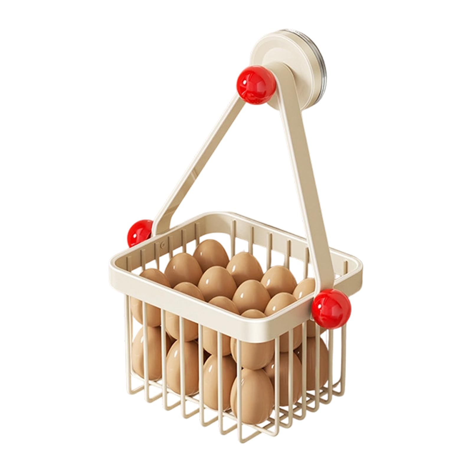 RGYBAO Rustproof Kitchen Wall Basket Ventilated Design Carbon Steel Construction Strong Suction Cup for Utensils Not Drill Wall Mounted Organizers