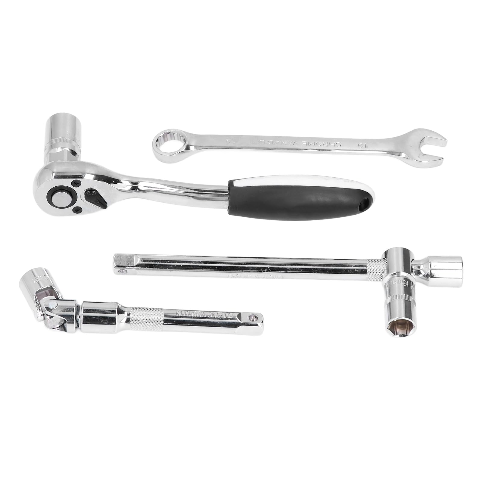 Dioche Set di Chiavi a Bussola a Cricchetto da 44 Pezzi, Kit di Strumenti di Riparazione Auto Universale Multifunzione in Acciaio