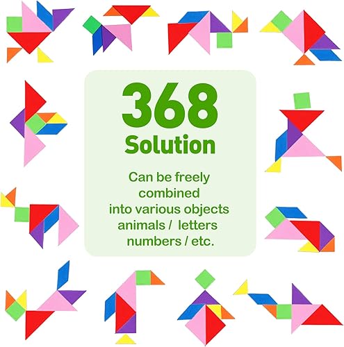 Miniatura 5 de USATDD Rompecabezas de viaje Tangram con 2 juegos, bloques de patrón magnético, juegos de viaje por carretera, rompecabezas educativos, libros de