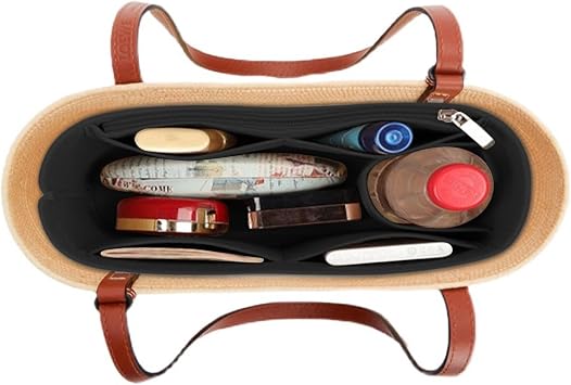 Lckaey Bag Organizer for loewe basket bag Purse Insert - Handbag Felt Insert Y097black