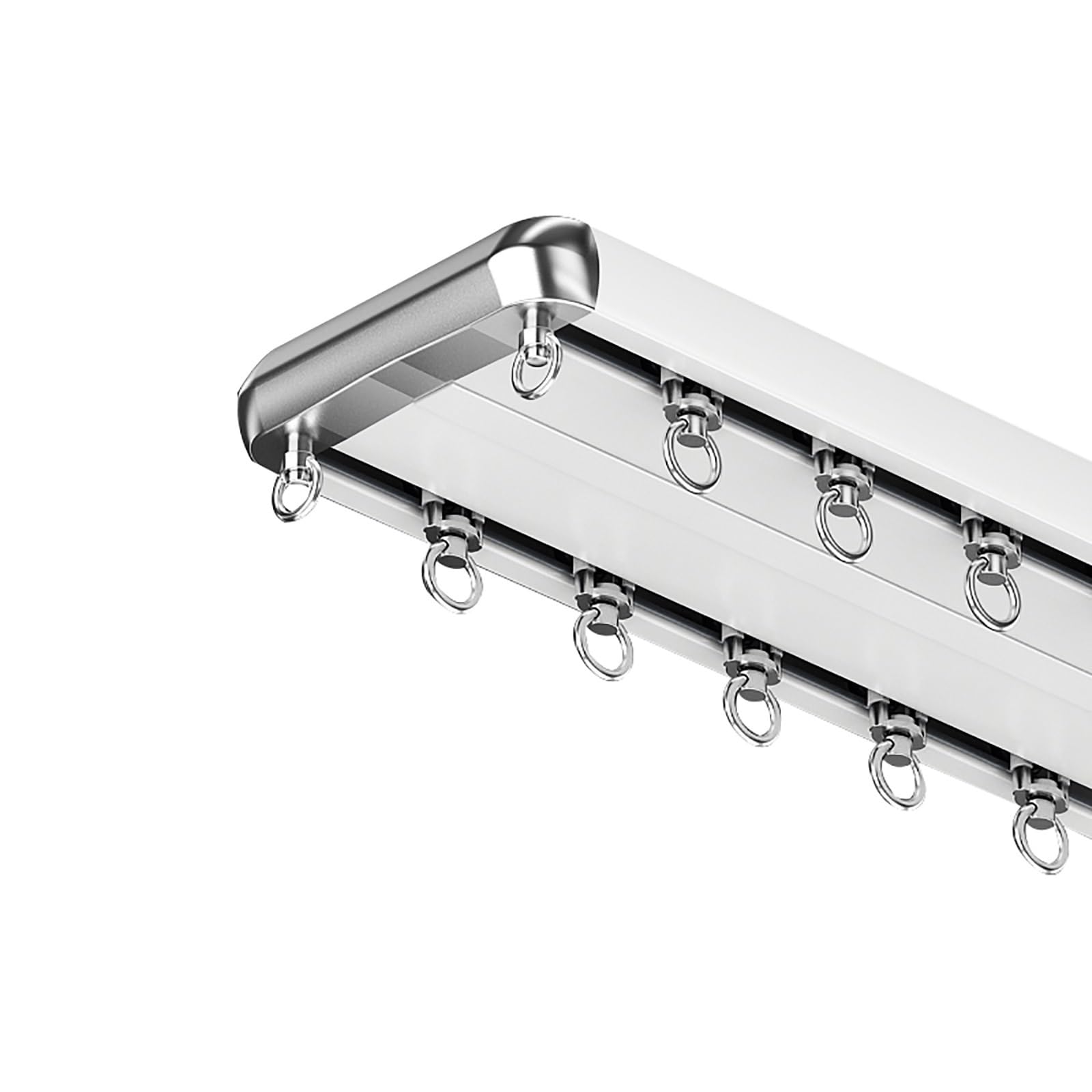 Riel de cortina de techo para eliminar ruidos con doble carril de aluminio de 4,4 m