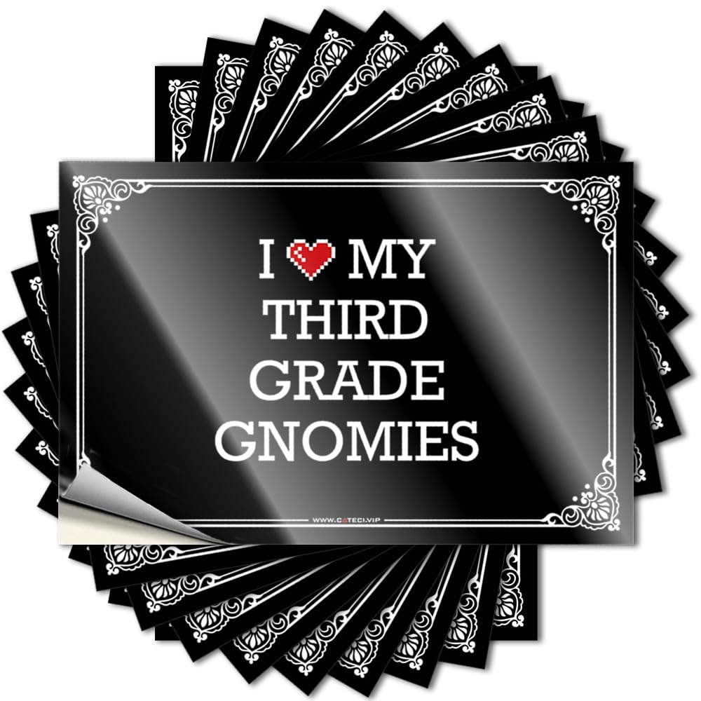 Funny Bar Decor Things Funny Sticker - I Love My Third Grade Gnomies Case Waterproof Vinyl Sticker(8X12CM)