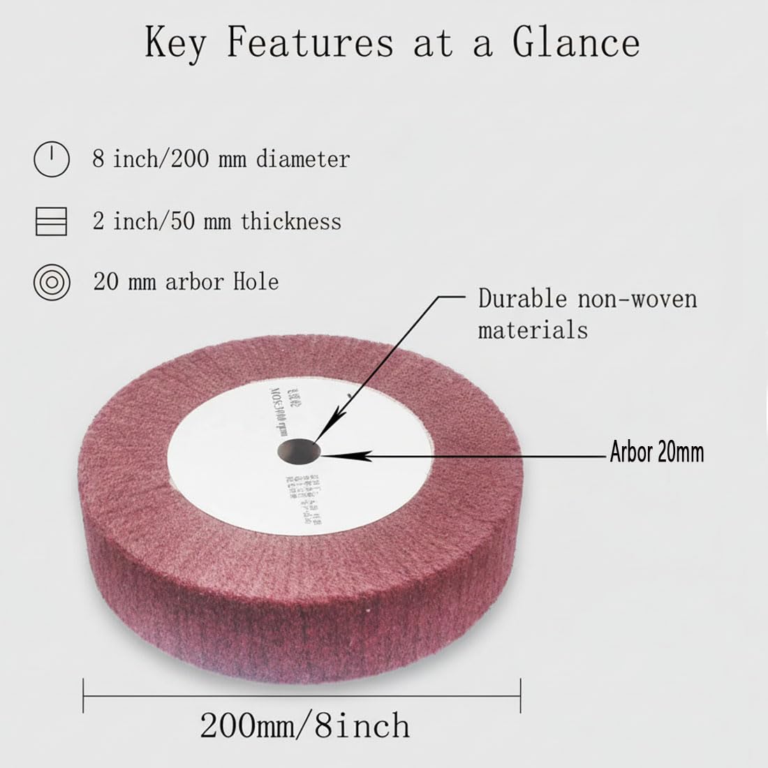8" Non-Woven Polishing Wheels - 320 Grit -2