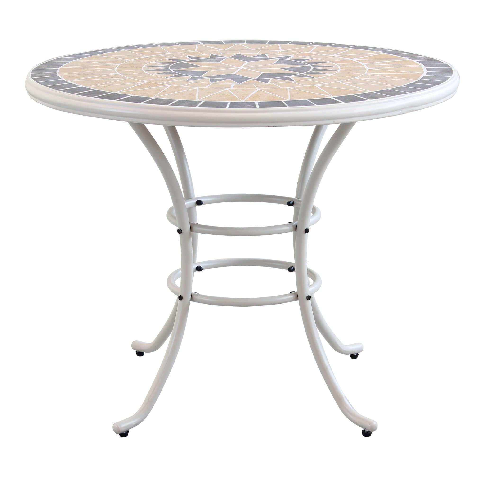 Table ronde fixe en fer ø 90 plan en mosaïque pour extérieur jardin, porche, restaurant, glacés Bar Hôtel Hôtel