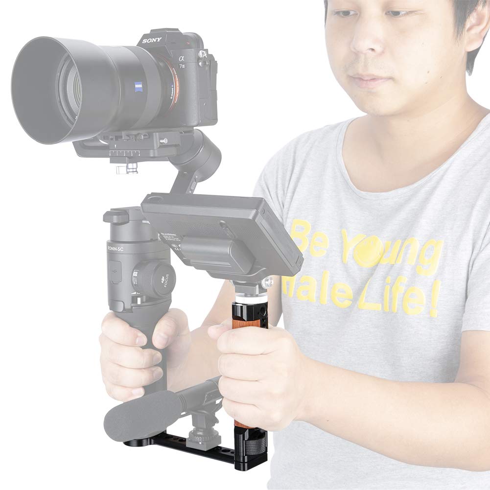 NICEYRIG Poignée latérale en Bois pour stabilisateur portatif DJI Ronin S, Ronin-SC, DJI RS 2/DJI RSC 2, Zhiyun Crane 2/Crane V2 Series