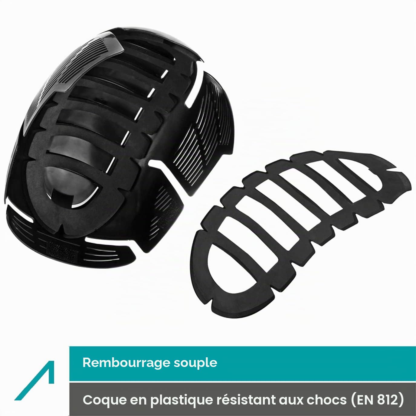 Casquette de Travail ACE Patera - Anti-heurt - visière Courte - avec éléments réfléchissants - légère et Respirante - en 812 - Noir/Bleu