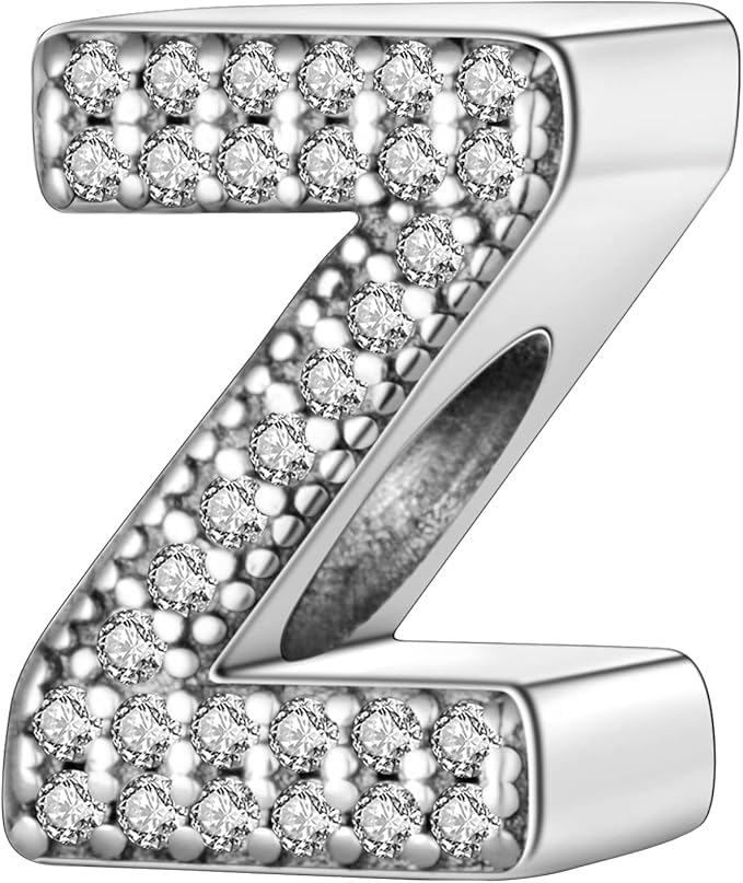 FLUFLO Charm Anhänger Damen Buchstabe A-Z für Armband 925 Sterling Silber Charms Beads passend für Pandora Armband und Halskette, Kompatibel mit Europäischen Armbänder für Frauen Mädchen Z222