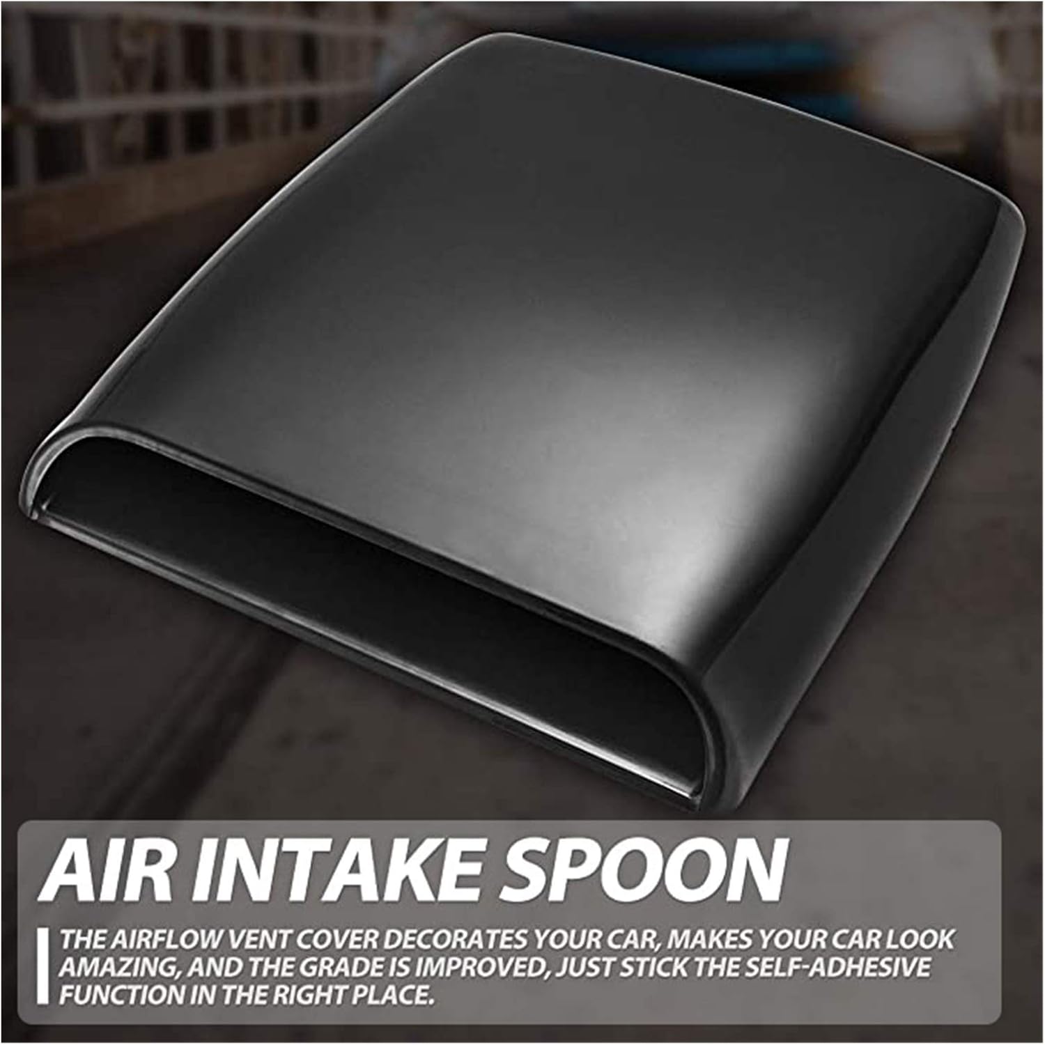 Hood Scoops ABS Car Hood Air Vents, Universal Car Air Flow Intake Scoop Turbo Bonnet Vent Cover Sticker Hood Black