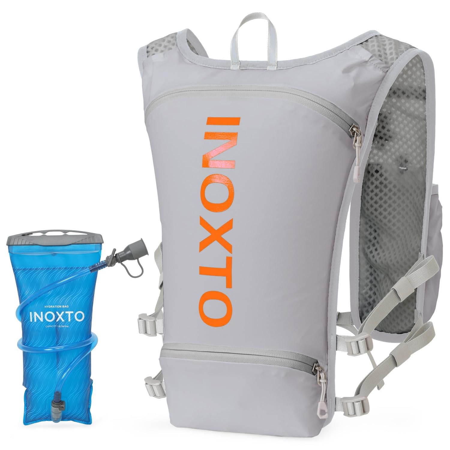 INOXTO Running Hydration Vest Backpack,Lightweight Insulated Pack with 1.5L Water Bladder Bag Daypack for Hiking Trail Running Cycling Race Marathon