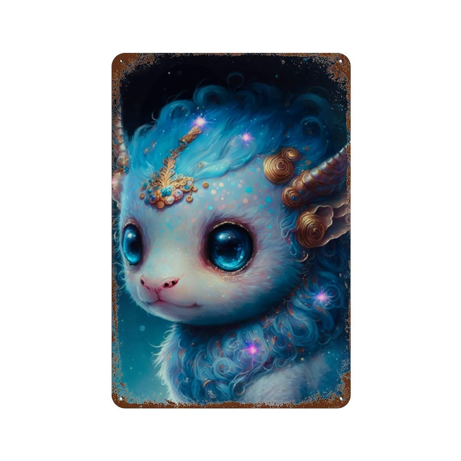 Fantasy Unicorn Art Print-1 Retro Metal Sign 11.8"x7.9", Decorative Metal Wall Art for Garage, Bar And Workshop Decor