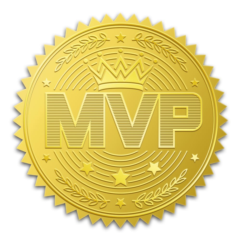 WADORN 100Pcs MVP Crown Gold Foil Stickers, 2 Inch Diplomas Medal Embossed Envelopes Seals Round Self Adhesive Certificate Seal Labels for DIY Crafts Greeting Cards Award Party Contests Graduation