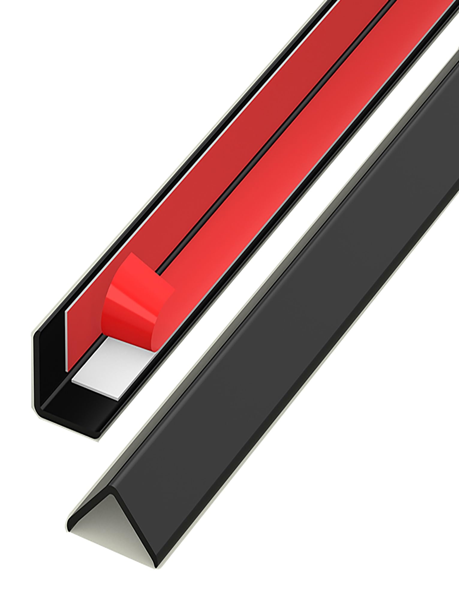 Samoprzylepne ochraniacze narożników z PCV - listwy ochronne do dekoracji wnętrz i szerokość 1,5 cm, 1 szt.(Black,1.5x120cm)