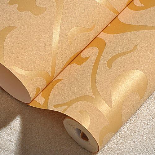Miniatura 7 de QIHANG damasco victoriano retro europeo en relieve texturizado no tejido flocado papel pintado color oro 1.7 ft* 32.8 ft5.3