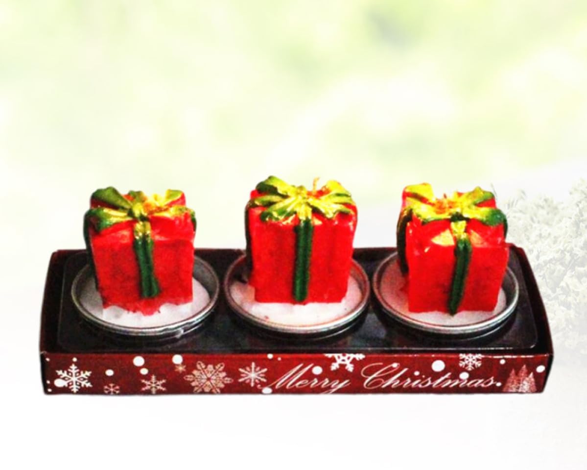 Creative Christmas Candle Xmas 3pcs Chic Party Decoration Candle