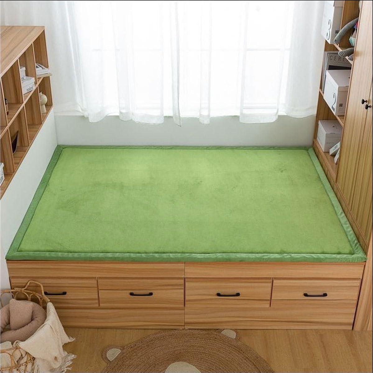Large Area Rug, 2cm Thick Kids Carpet-Grass Green-200 * 300cm — image 1