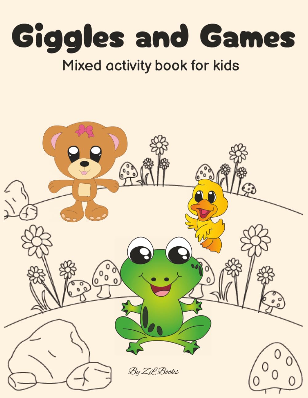 Giggles and Games: Mixed activity book for kids / 107 pages / 50 activities of coloring in, trace the image and connect the dots / 8.5x11 Inches