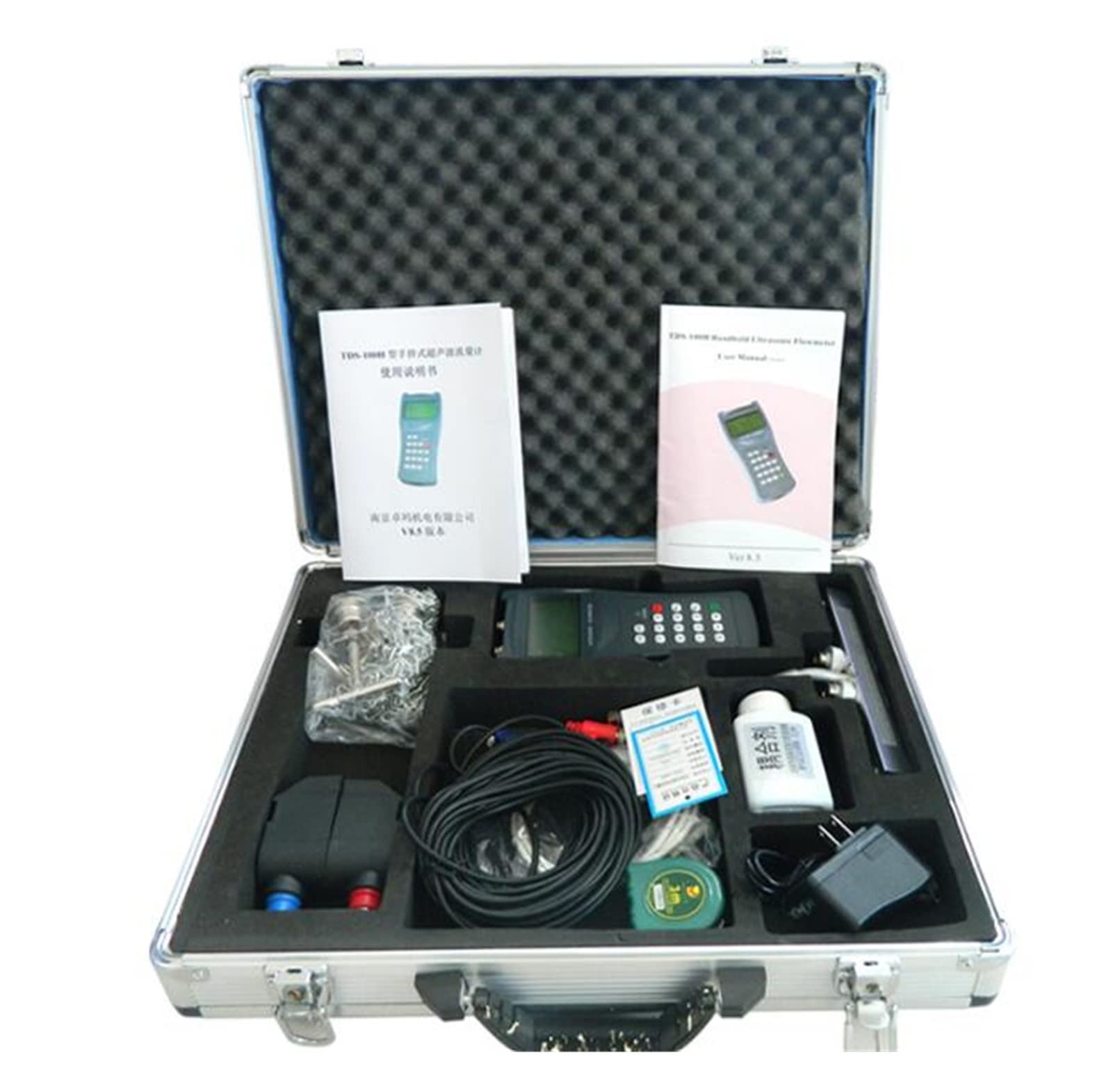 Caudalimetro TDS-100H-M1/M2 +S1/S2 Metro del flusso di ultrasonico portatile con morsetto sul sensore (DN15-700mm)(Host and S2)