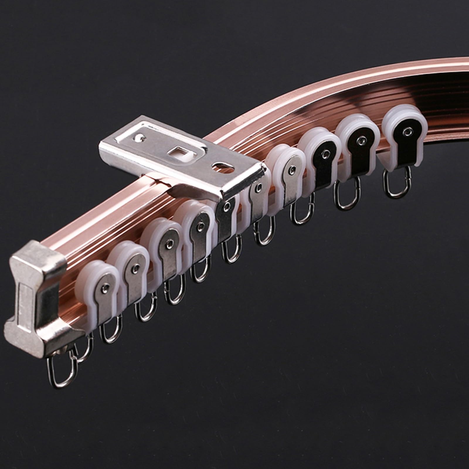 Curved Room Divider Ceiling Track For Curtains Bendable Bay Window Curtain Track Flexible Aluminum Curtain Rod Fits All Shape Of Window Easy To Install(Color:C-Ceiling,Size:Single-6m/19.7ft)