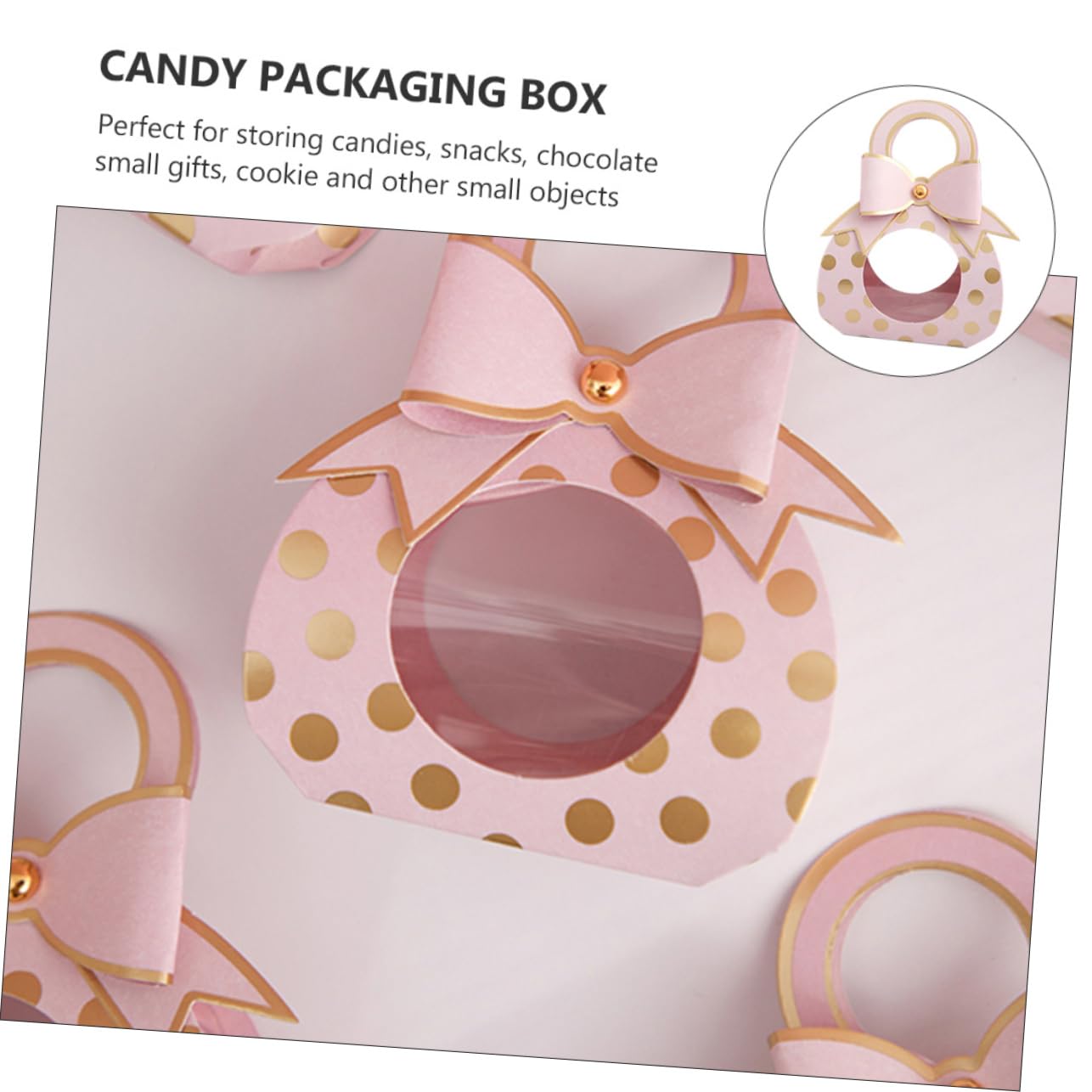 Scatole per Confetti Design Manico e Finestra Trasparente Rosa in Carta 50 Pezzi Matrimonio Facili da Trasportare per Banchetti e Feste per Ragazzo Ragazza