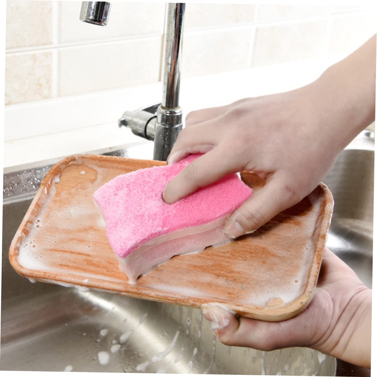 Beavorty 2 Set di Spugne da Cucina Facili da Pulire Spugne Abrasive Panni in Spugna per La Pulizia Pezzi * 2