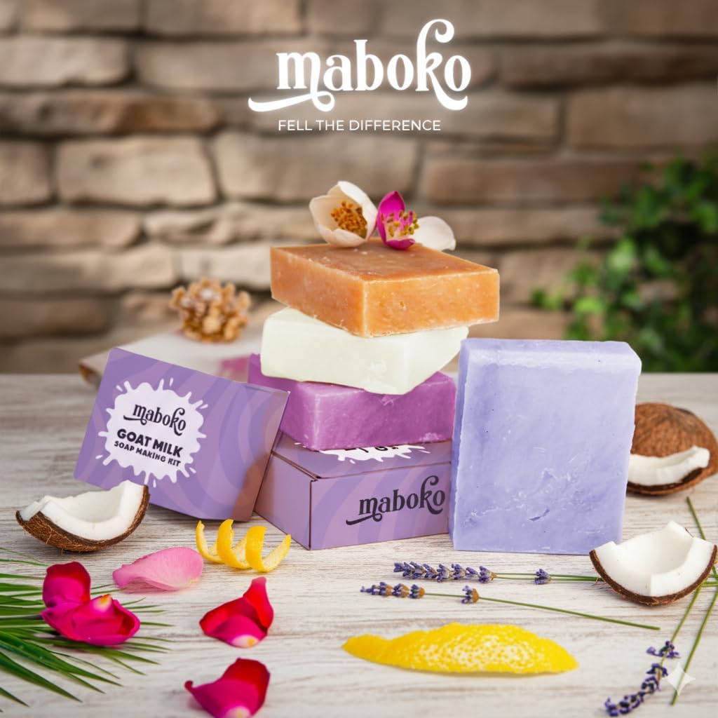 Goat Milk Soap Making Kit for Adults & Beginners – Complete DIY Set with 2lb Soap Base, 6 Scents, Molds & Gift Boxes – Easy, Fun & Creative Craft Gift