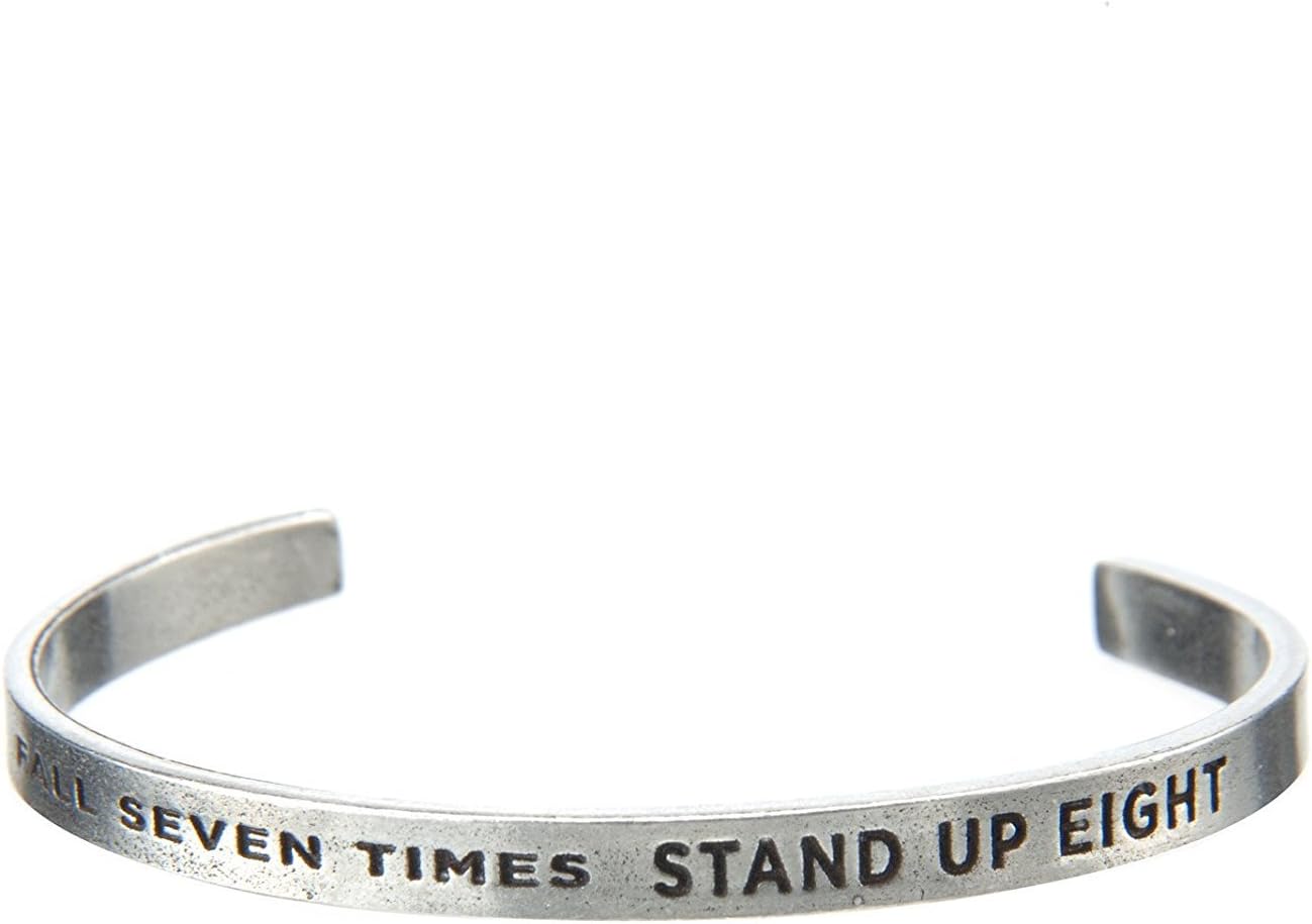 FALL 7 TIMES, STAND UP 8 QUOTABLE CUFF BRACELET