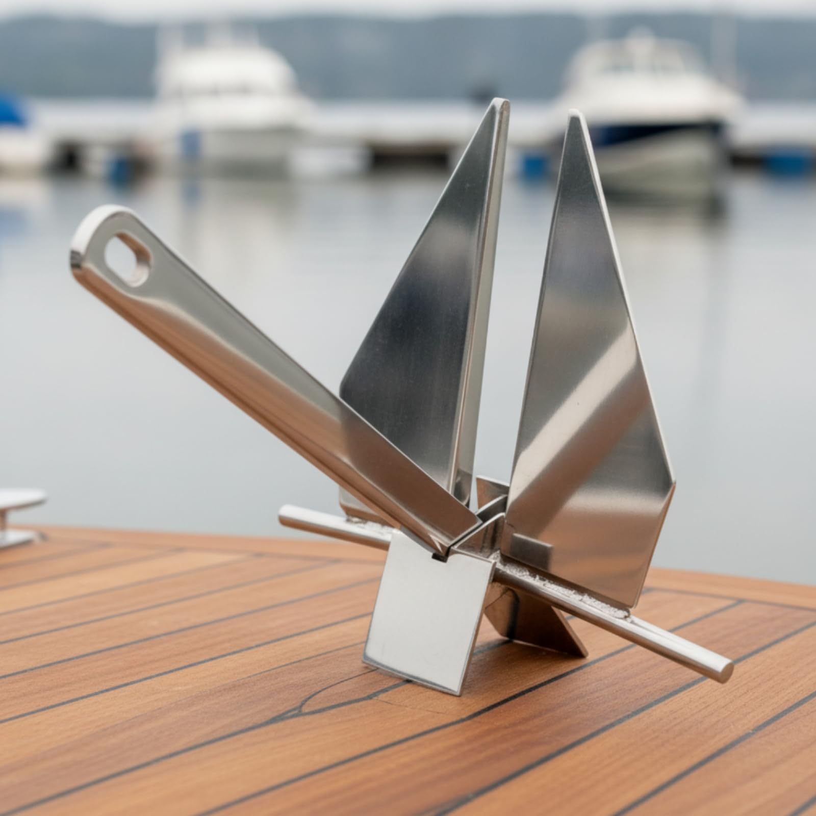Faltanker mit Schaft Klappbar Pflugscharanker Faltbar Bootsanker für Boot, Schlauchboot, XHDFSM15KG