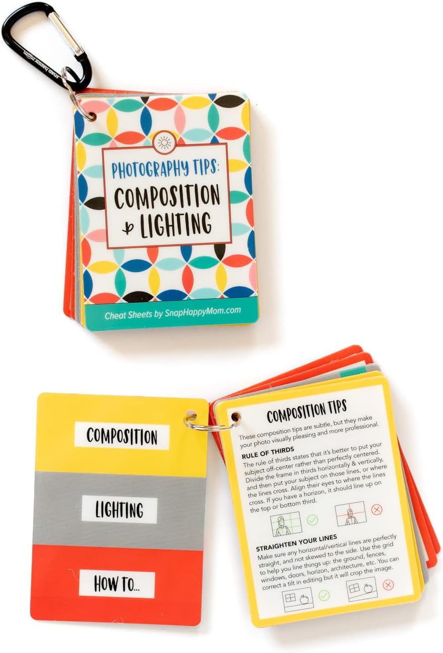 Exсluѕіvе Sресіаl Photography Tips: Composition & Lighting Cheat Sheet Cards | Pocket-Sized Quick Reference Cards for Beginners | Snap Happy Mom (Bright) Rеvіеw Photography Tips: Composition & Lighting Cheat Sheet Cards | Pocket-Sized Quick Reference Cards for Beginners | Snap Happy Mom (Bright)