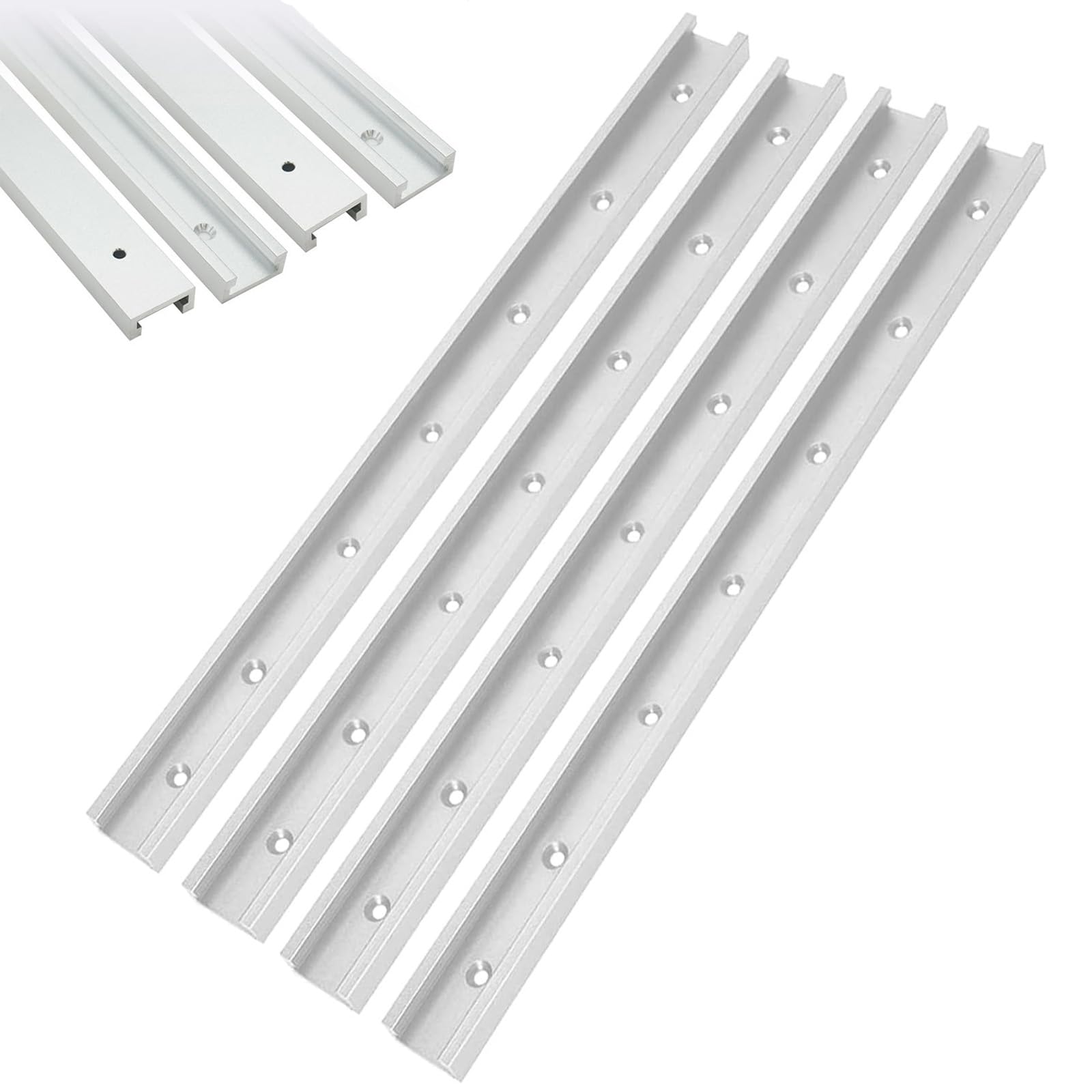 Uyoyous 4Pcs T-Slot Track 1220 Mm /48Inch Aluminum Alloy Miter T Track, 30 Type T-Track Miter Track For Jigs Fixtures Router Tables And General Woodworking Workbench