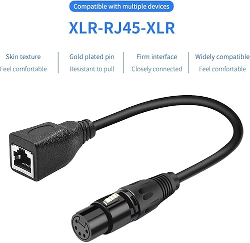 Miniatura 2 de SiYear XLR - Cable adaptador RJ45 de 5 pines, XLR macho de 5 pines a RJ45 y XLR de 5 pines hembra a RJ45 hembra DMX Ethernet adaptador convertidor