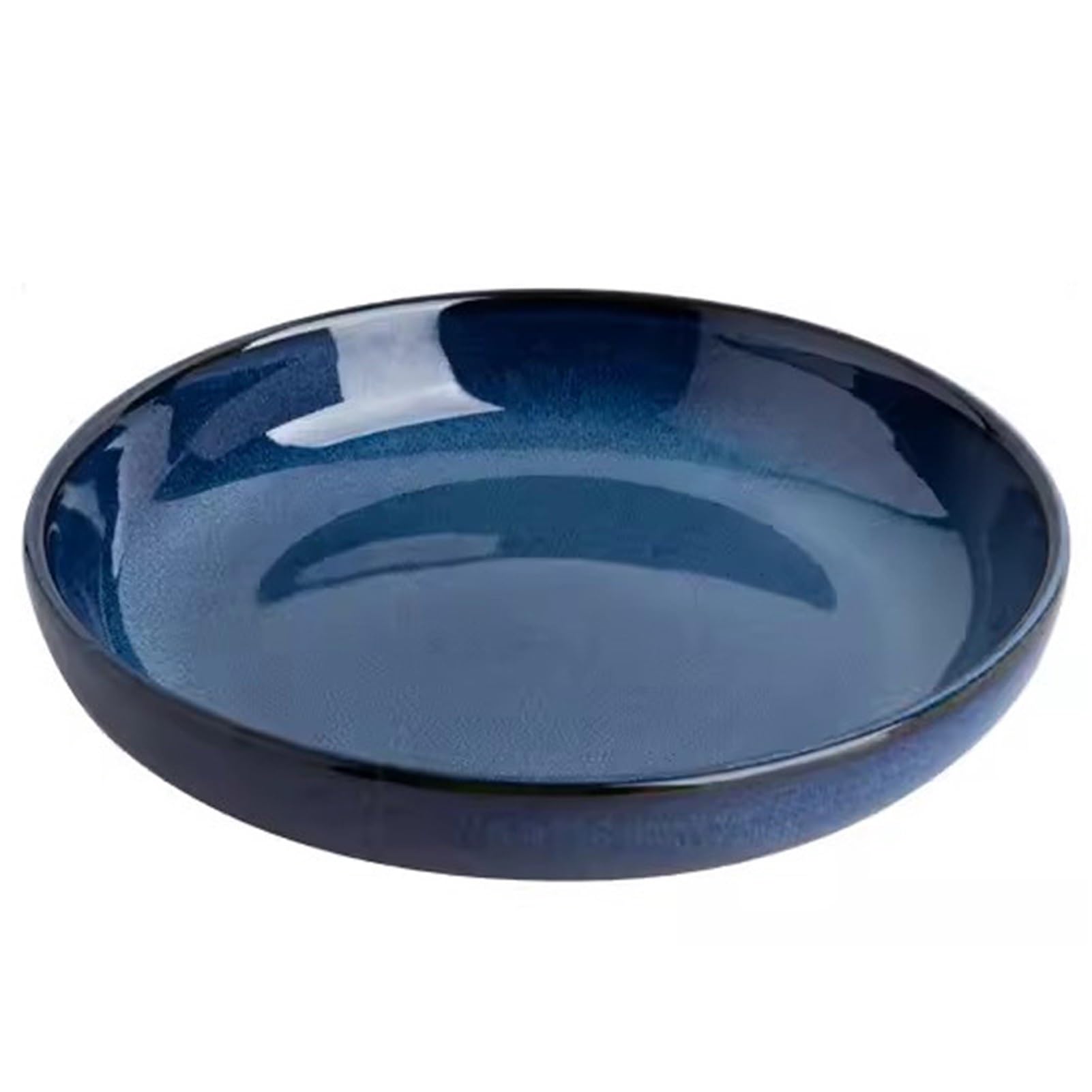 Zestaw 2 japońskich reaktywnych glazurowanych talerzy obiadowych z kamionki i 20 cm głębokich misek, niebieski Ele Blue T do domowej jadalni, zestaw do przyrządzania potraw i naczyń