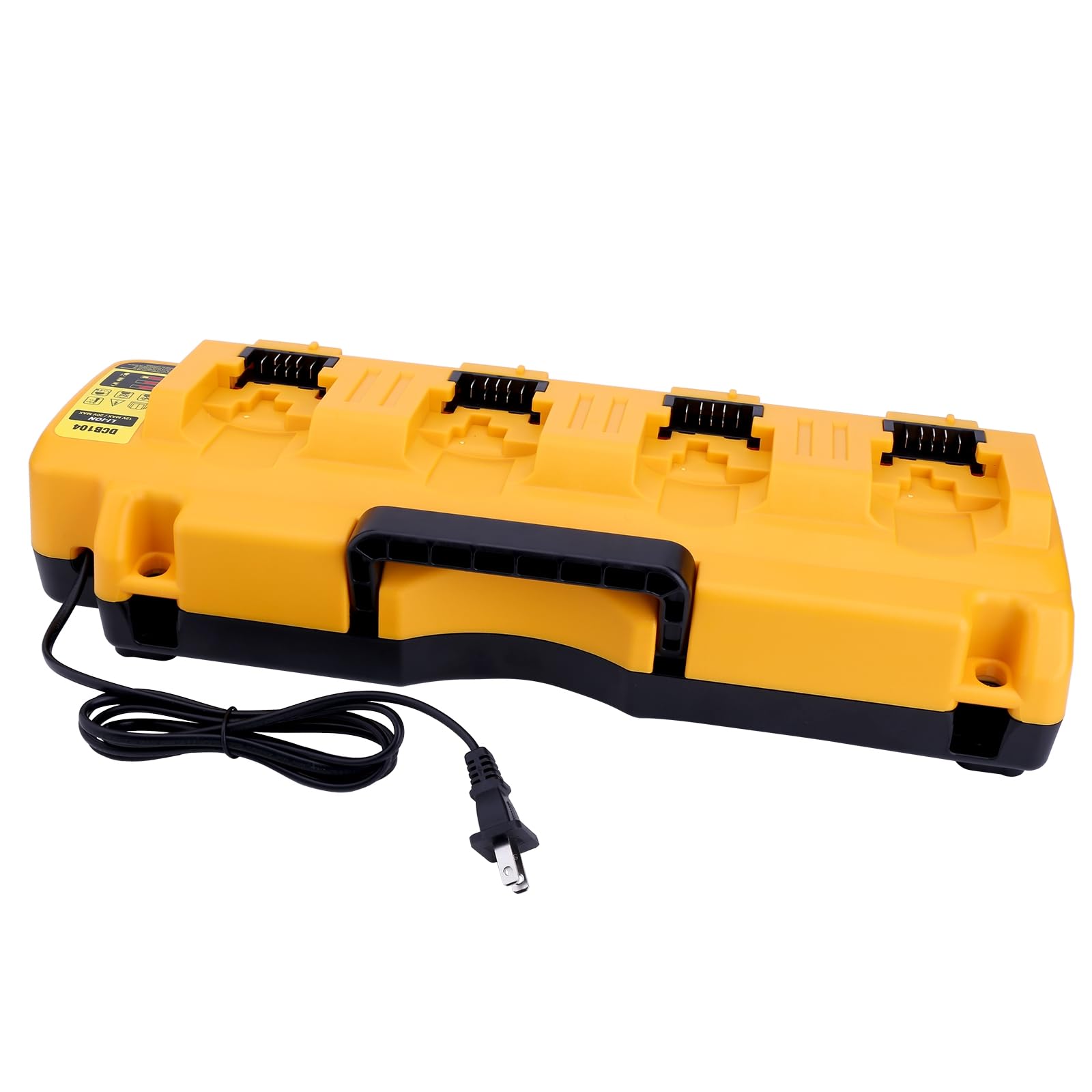 Compatibile con DeWalt Battery Charger Station DCB104, caricatore multi rapido a 4 porte compatibile con DeWalt 20V MAX, 20V/60V MAX e batterie 12V MAX DCB208 DCB206 DCB204 DCB203 DCB201 DCB606 DCB609