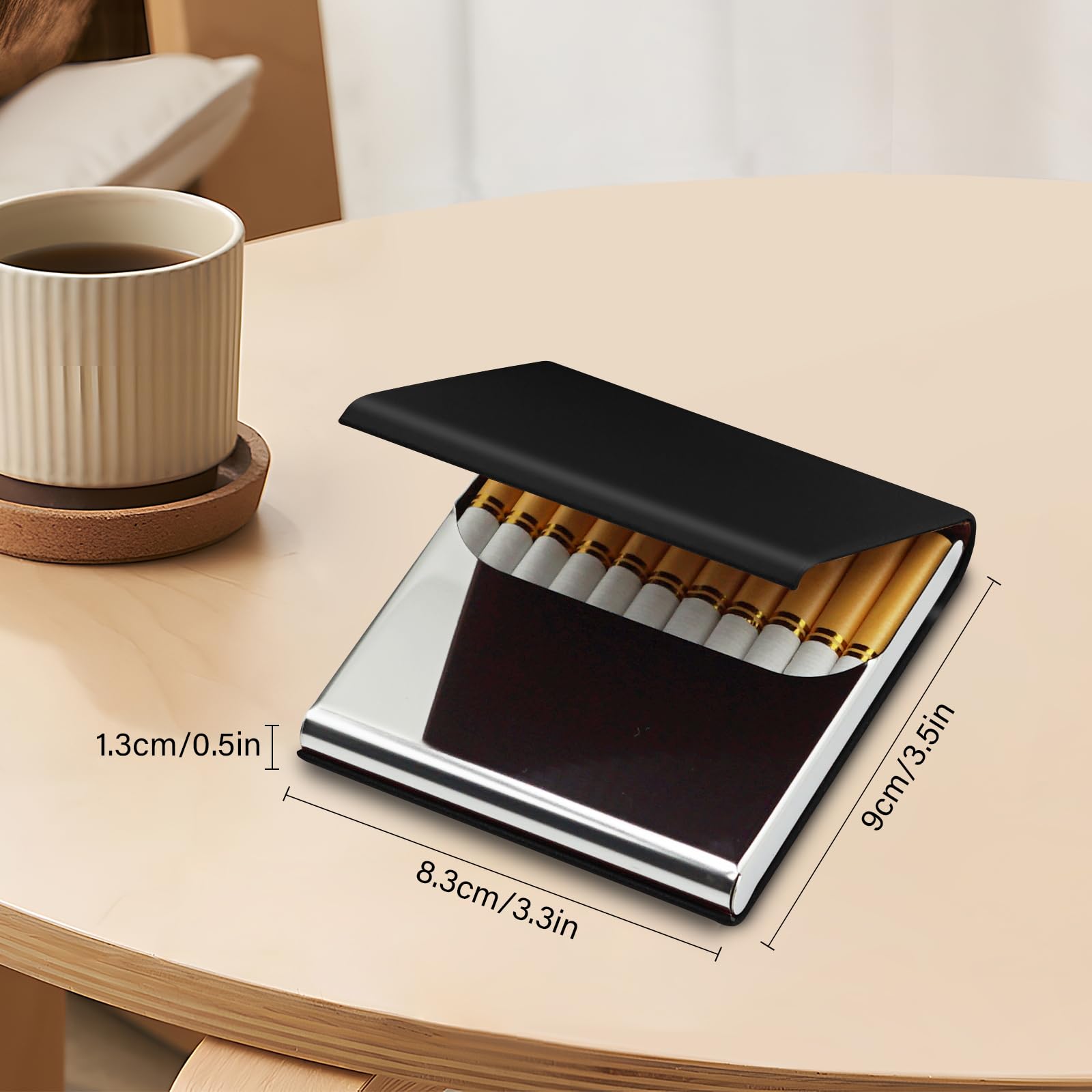 Amazon.com: Leehoom Portable Slim Leather Cigarette Case for Hold 10  Regular Size