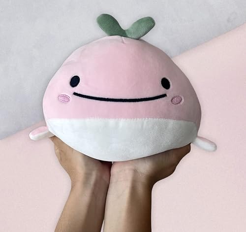 Miniatura 5 de Mascota de peluche original de Naomi The Whale de 8 pulgadas, lindo animal de peluche grande para decoración de habitación Kawaii, juguete de