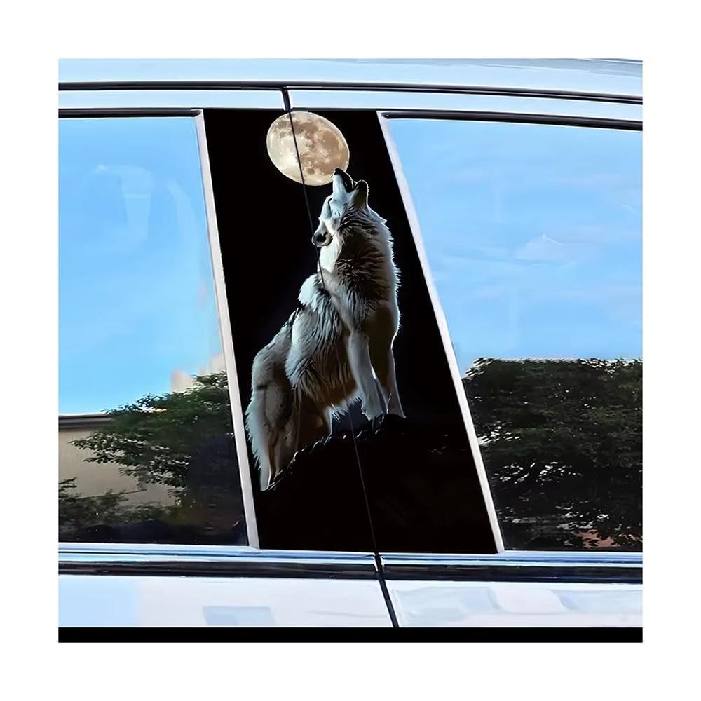 Bertdcx One Color Automotive B Pillar Stickers Wolf Moon Smooth Material Protection Film With Anti Scratch Properties Auto Parts