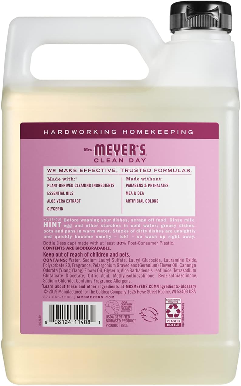 Mrs. Meyer’s Clean Day Liquid Dish Soap Refill, Peony, 48 Ounce (Pack of 2)