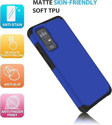 Miniatura 6 de TJS Compatible con TCL ION X Case, TCL ION V, TCL 40 Z, híbrido de doble capa (compatible con montaje magnético) a prueba de golpes, funda de