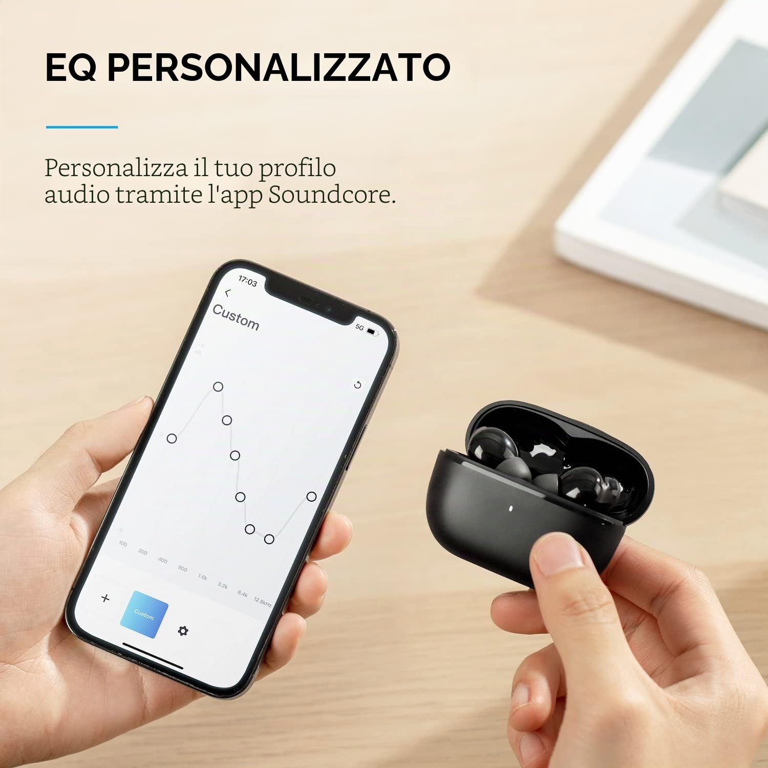 Soundcore by Anker P3i Cuffie Bluetooth Cancellazione Rumore Attiva Ibrida, Cuffie Bluetooth 5.2 con driver 10mm, 36 Ore di riproduzione, Chiamate 4 microfoni AI, EQ Personalizzata, Trasparenza
