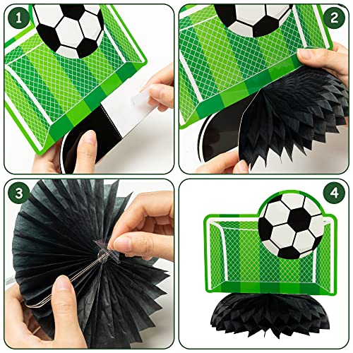 Angolio 12Pcs Soccer Ball Birthday Honeycomb Centerpiece Football Soccer Theme Topper Centerpieces Theme Party Table Topper Happy Birthday Decorations For Boys Kids Party Supplies #TOP3