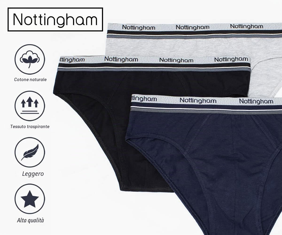 Nottingham Slip Uomo Cotone Elasticizzato Pacco da 12pz, Art. SM80 Assortito XXL
