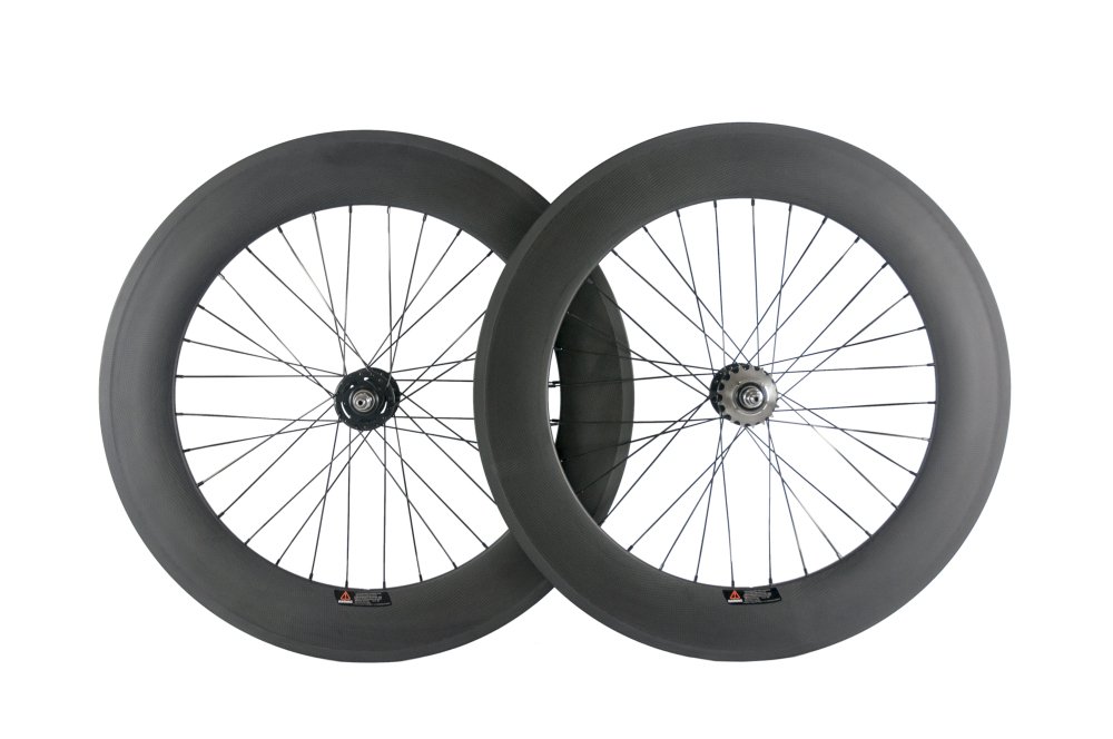 SunRise Bike Carbon Single Speed Bike Wheelset Clincher 88mm Track Bike Rim with Matte Finish