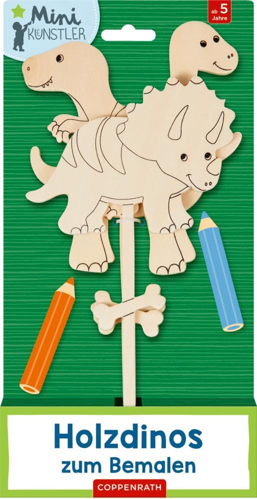 Holzdinos zum Bemalen – Mini-Künstler-Set aus Sperrholz