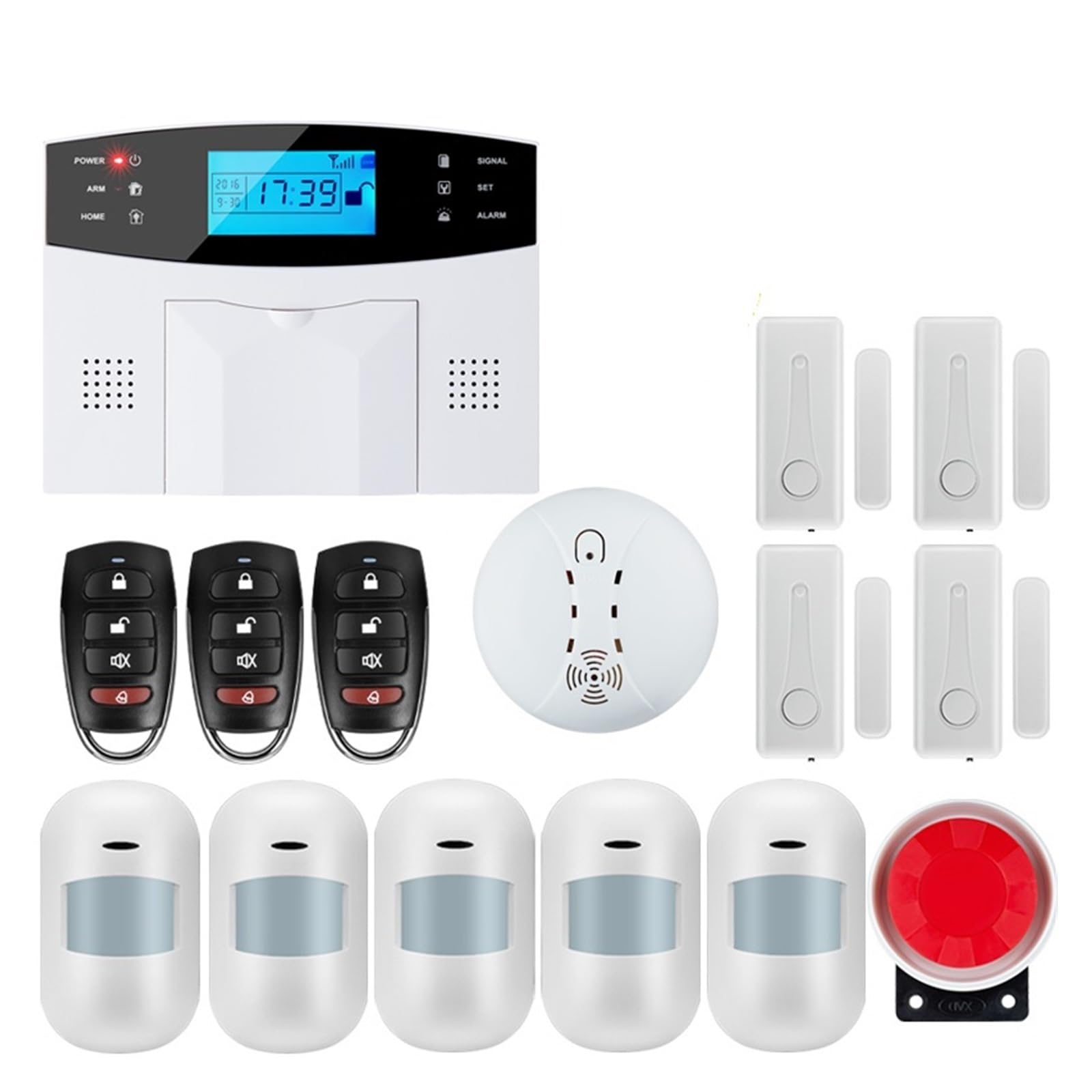 di Allarme Domestico Intelligente gsm Tastiera LCD Controllo remoto Controllo App con sensore rilevatore Wireless 433 MHz