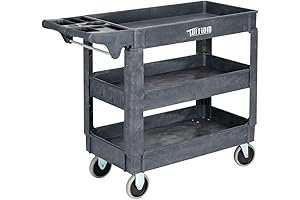 TUFFIOM Service 3-Shelf Utility Cart 500+ lbs Capacity