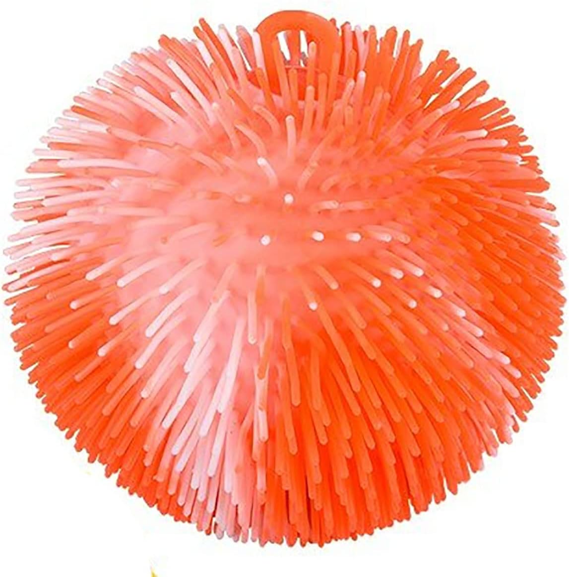 1 Orange and White Striped Multi-Color Tie Dye Swirl Jumbo 8" Puffer Ball - Sensory Therapy Fidget Stress Balls - OT Autism SPD (1 Orange/White)